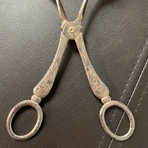 Antique Victorian Sheffield England Silver Serving Scissor Tongs 1750-1840 - Picture 3 of 11